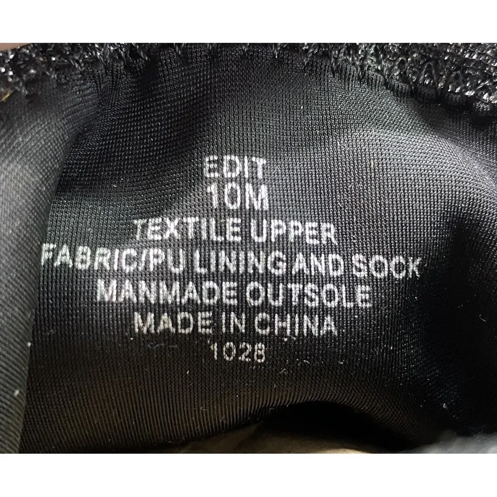 Steve Madden Womens Brisk Block-Heeled‎ Sexy Ankle Boots- Black Metallic-Sz.10M